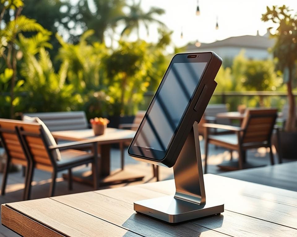 Is een draadloze pinautomaat geschikt voor terrassen?