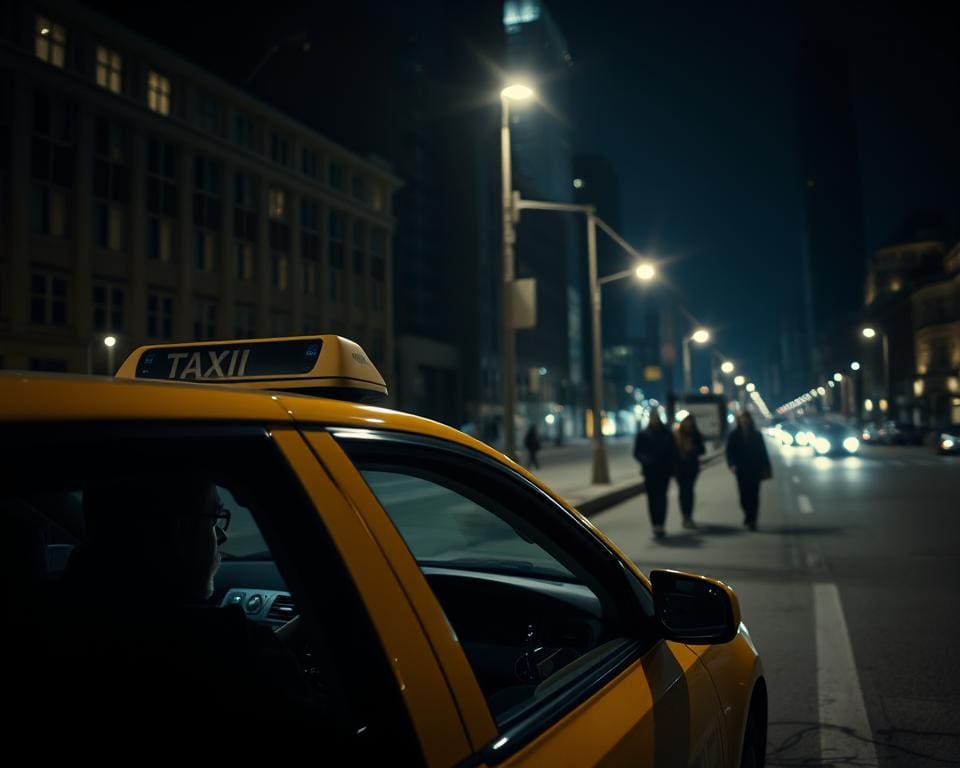 Wat doet een taxichauffeur tijdens een nachtdienst?