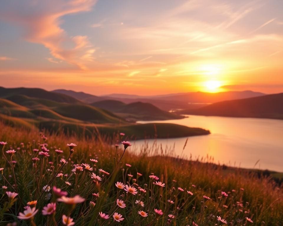 Welke tinten brengen harmonie bij zonsopkomst?