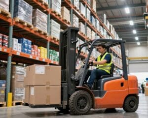 Wat doet een heftruckchauffeur in een magazijn?