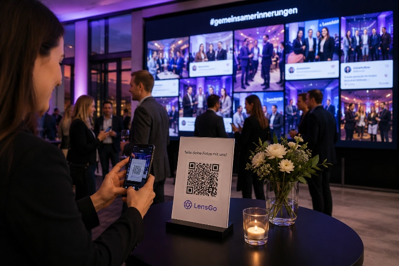 foto’s delen met gasten op evenement met Lensgo.app